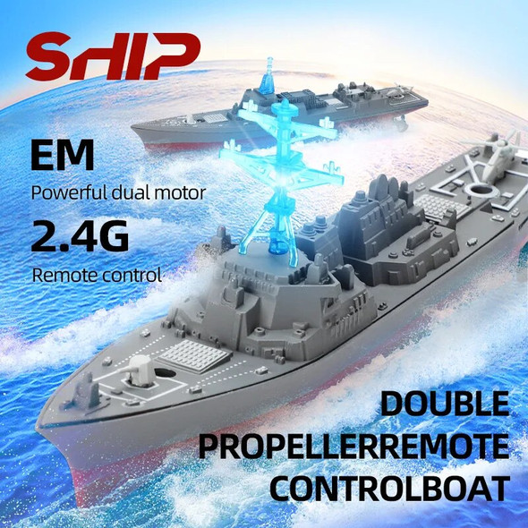 Mini Rc Boat Kids Toy Remote Control Warship Dual Motor Radio-Controlled Ship High Speed Boats Model Electric Toy Children Gift