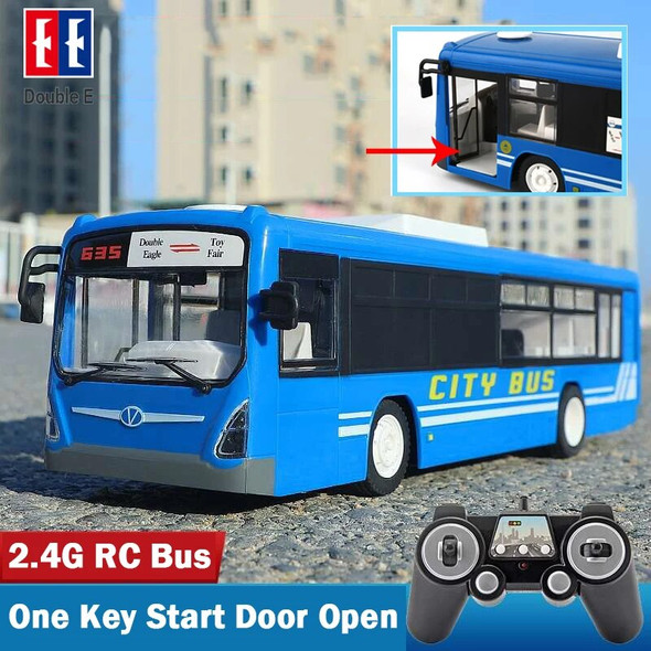 1/14 Rc Bus Electric Remote Control Car with Light One Key Start Door Open Tour Bus School City Model Radio Controlled Toys Gift