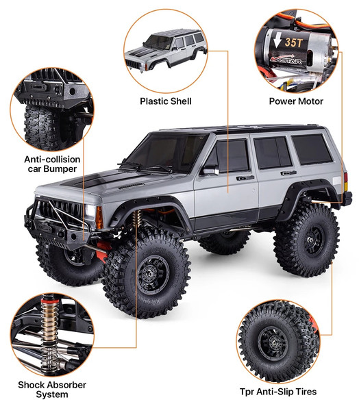 AUSTARHOBBY AX-8509 1/10 Cherokee Remote Control Car 4WD 2.4Ghz RC Crawler RTR Climbing Truck Model Toys for Kids Boys Girls 14+