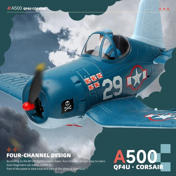 WLtoys XK A500 RC Airplane QF4U Fighter Four-Channel Machine A250 A200 Remote Control Planes 6G Mode Fighter Toys for Adults