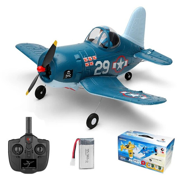 WLtoys XK A500 RC Airplane QF4U Fighter Four-Channel Machine A250 A200 Remote Control Planes 6G Mode Fighter Toys for Adults