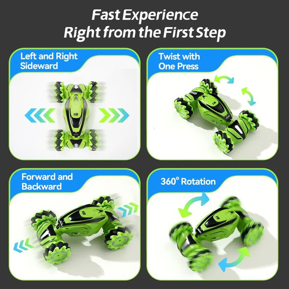 KBDFA New Gesture Sensing Programming Climbing 4WD Lighting Drift Stunt Dance Car Intelligent Twist Stunt Car Remote Control Toy
