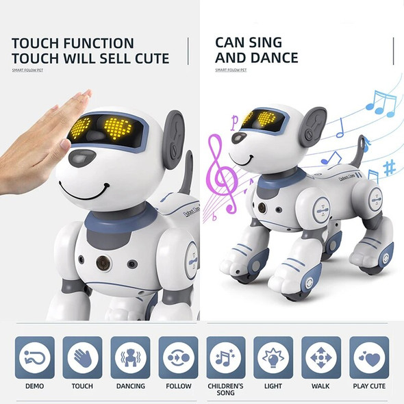 RC Robot Dog Electronic Walking Dancing Dog Intelligent Touch Remote Control Pet Dog Toy for Children's Toys Boys Girls Gifts-
