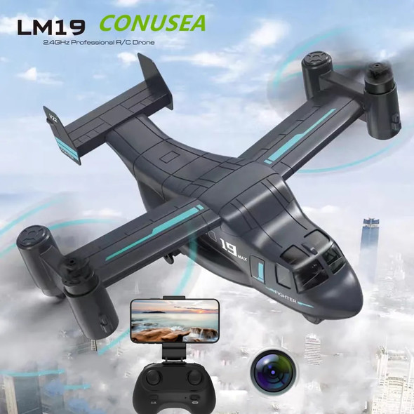 LM19 Camera Drone 480P Wifi Fpv Drones Rc Dro Remote Control Helicopter Land Air Model Quadcopter Rc Plane Min Ufo Toys for Boys
