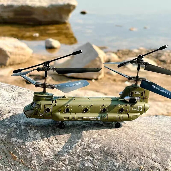 Syma 2.4g Hz Remote Control Helicopter S026h Military Transport Rc Armed Aircraft Chinook Model Children Boy Toys Birthday Gift