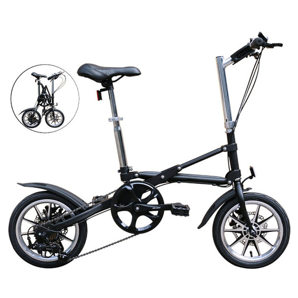 14 Inch Folding Bike Variable Speed Bicycle High Carbon Steel Frame