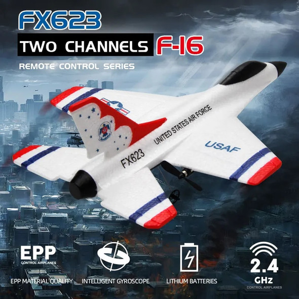 JIKEFUN RC Plane F16 Remote Control Airplane EPP Foam 360° Rotation Flight Aircraft 2.4G RC Glider Outdoor Drones toys for boys