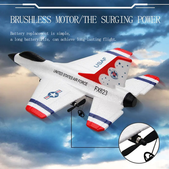 FX623 RC Airplane F-16 Drone 2.4G Aircraft 2CH Fixed-wing EPP Electric Model Remote Control Plane Toys for Children Present