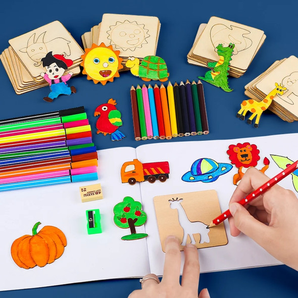 Montessori Kids Toys Drawing Toys Wooden DIY Painting Template Stencils Learning Educational Toys for Children Gift 10/20pcs Montessori Kids Toys Drawing Toys Wooden DIY Painting Template Stencils Learning Educational Toys for Children Gift 10/20pcs