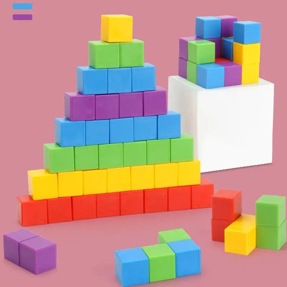 Montessori Magic Block Puzzle Toy Spatial Logical Thinking Training Game Rainbow Stacking Blocks Math Educational Toys For Child