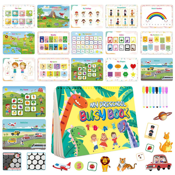 Montessori Toys with Storage Pouch Learning Teaching Aids Boys Girls Ages 1-3 Portable Sensory 15 Themes Activity Book for Trip Montessori Toys with Storage Pouch Learning Teaching Aids Boys Girls Ages 1-3 Portable Sensory 15 Themes Activity Book for Trip