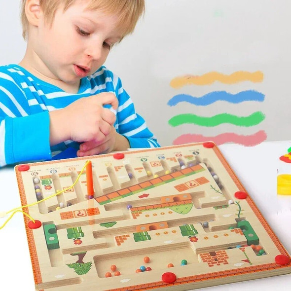 Montessori Wooden Toys Magnetic Color Number Maze Mushroom House Digital Maze Fine Motor Skills Learning Toy for Children Gift Montessori Wooden Toys Magnetic Color Number Maze Mushroom House Digital Maze Fine Motor Skills Learning Toy for Children Gift
