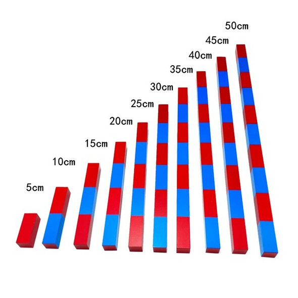 Family Version Baby Toy Montessori Small Numerical Rods 5 cm to 50 cm Math Preschool Training Kids Toys