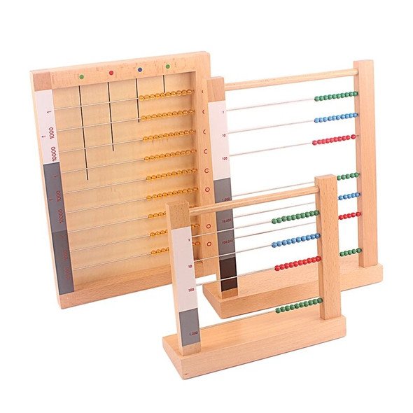 Montessori Wood Toys Flat Bead Frame for Multiplication Exercises Baby Beads Mathematics Materials Educational Toy Math Learn