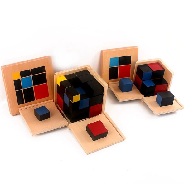 Montessori Arithmetic Algebraic Binomial Cube Trinomial Cube Wooden Toys Mathematics Materials for Elementary Wooden Math Toys