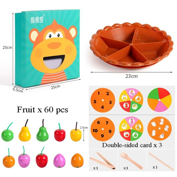 Kids Montessori Fruit Sorting Tray Toys Fine Motor Education Pretend Feeding Games Color Counting Sensory Learning Toys Toddlers