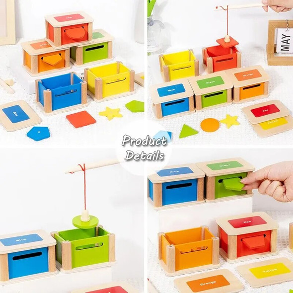 Baby Montessori Color Shape Sorting Toys Wooden Fine Motor Training Sensory Coin Box Magnetic Matching Games Educational Toys