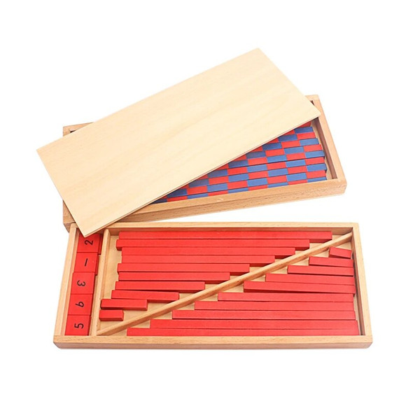 Montessori Materials Math Toy Numerical Rods Mini Blue & Red Sticks Box Digital 1-10 Early Education Home Games Number Exercises