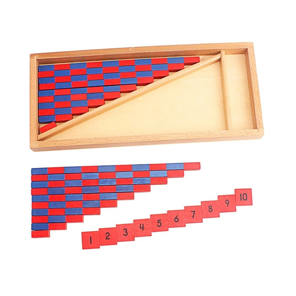 Montessori Materials Math Toy Numerical Rods Mini Blue & Red Sticks Box Digital 1-10 Early Education Home Games Number Exercises