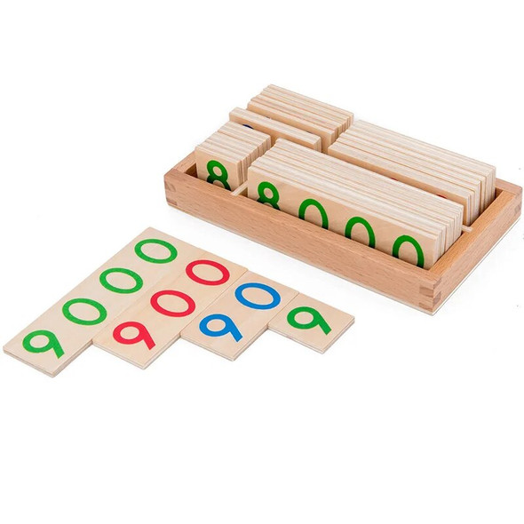 Wooden Montessori Numbers 1-9000 Learning Cognitive Card Math Teaching Aids Preschool Children Early Educational Toys Gifts