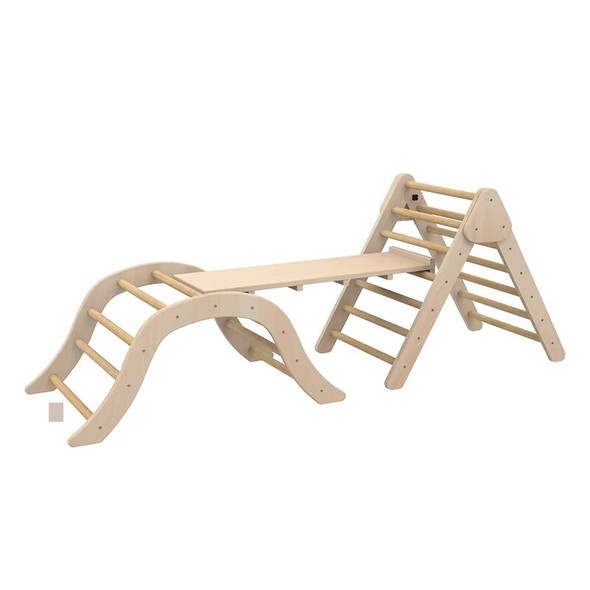 XIHATOY Montessori Pikler Triangle Set for Kids 1-3-Wooden Climbing Gym Toddlers-Triangle Climber for Toddlers Kletterdreieck