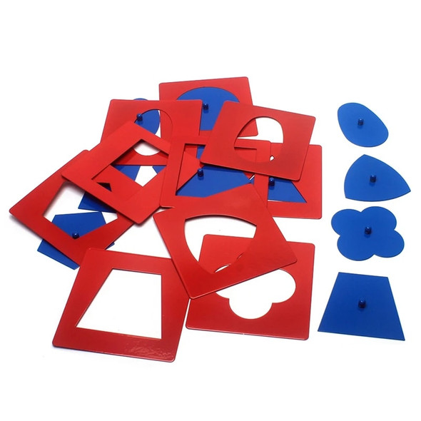 Baby Toys Montessori Materials Professional Quality Metal Insets Set/10 Early Childhood Education Preschool Geometrical Shapes