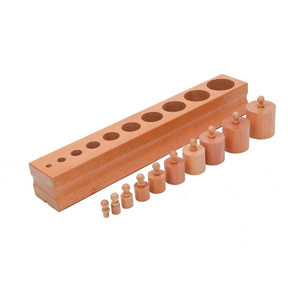 Montessori Cylinder Block Socket Wooden Sensory Toys Early Childhood Educational Equipment Visual Sense Learning Materials Game