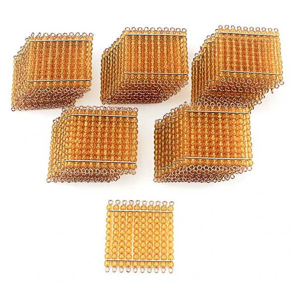 Montessori Materials Math Toy Golden Beads 45Pcs Squares for Hundred 100 Golden Beads Toys for Children Preschool Learning Kids
