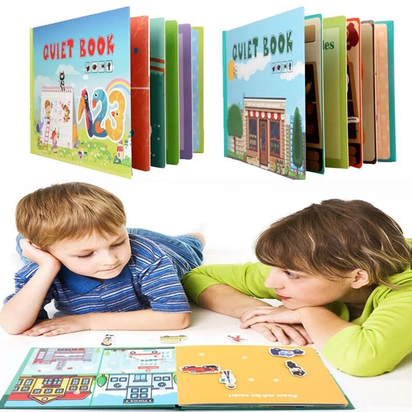 Montessori Quiet Book Repeated Paste Reading Children Toy Animal Numbers Matching Puzzle Game Educational Toys for Kids Gifts