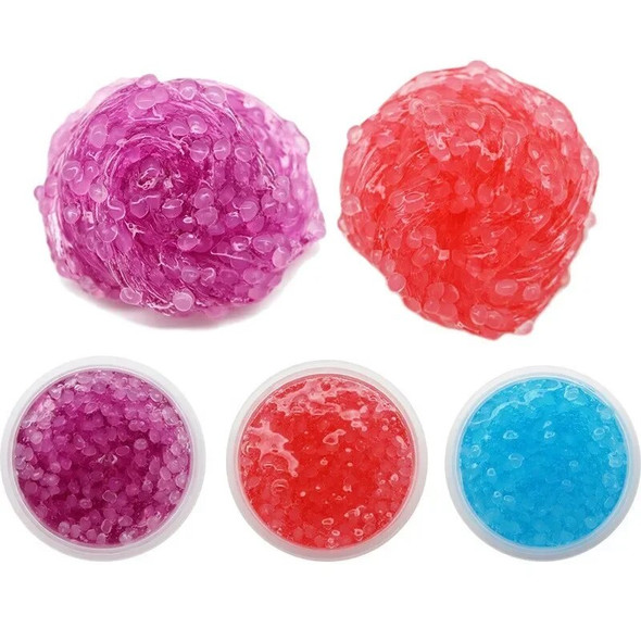 50g Crystal Slime Rice Mud Glue Foam Clear Bead Cloud Fluffy Slime Stress Relief Toy Soft Plasticine Modeling Clay Putty for Kid