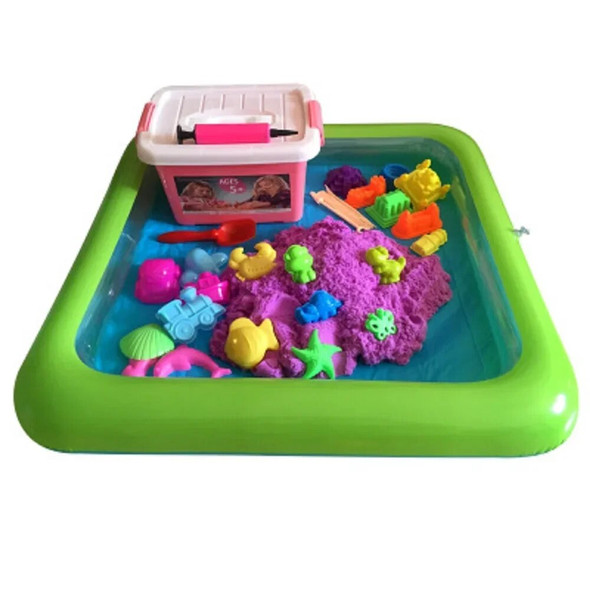 Indoor Multifunction Inflatable Sand Tray Toys for Children Play Sand Modeling Clay Supplies Slime Table Accessories Educational