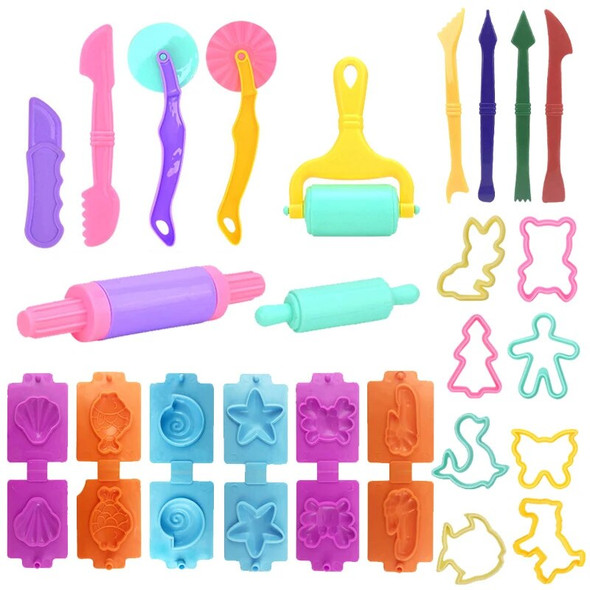 Play Dough Model Tools Creative 3D Plasticine Playdough Set Clay Cutters Moulds Deluxe Set Learning Education Kids Toys