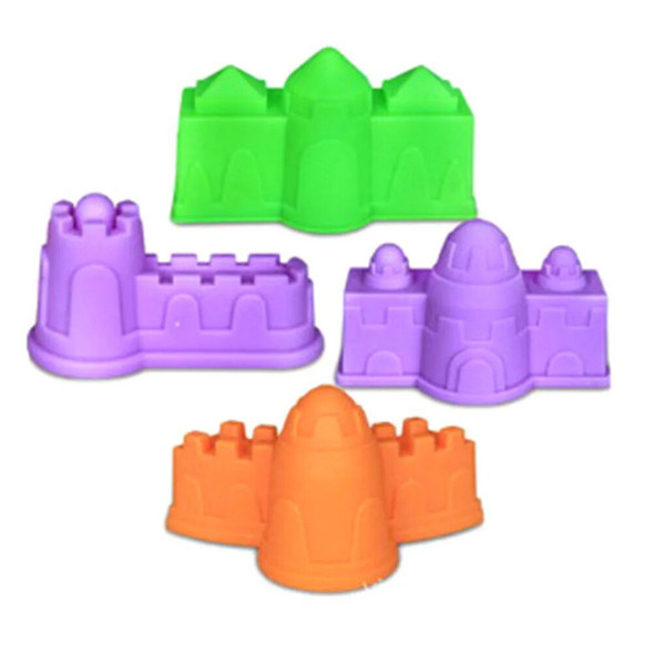 4PCS/Set Indoor Magic Play Sand Castle Models Building Toys DIY Building Dynamic Magic Sand Clay Model Educational Toys