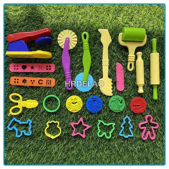 22pcs DIY Slimes Play Dough Tools Accessories Plasticine Animals Modeling Clay Kit Soft Clay Plastic Sets Toys for children Gift