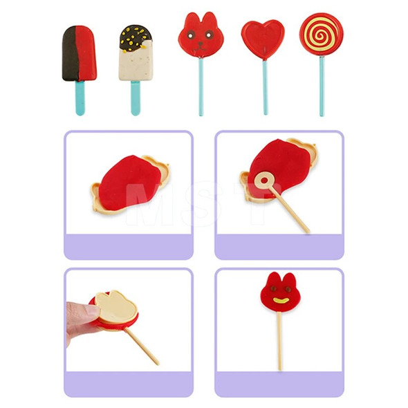 Colorful Soft Clay Light Plasticine Mold Modeling Clay Set With Light Music For Children DIY Ice Cream Machine Colored Clay