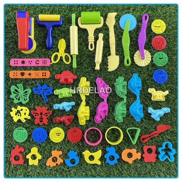 46pcs Slimes Play Dough Tools Accessories Plasticine Model Modeling Clay Kits Soft Clay Plastic Set Moulds Toy for children Gift