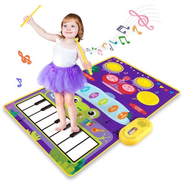 80x50cm Music Play Mat for Kids Toddlers Floor Piano Keyboard Drum Toys Dance Mat with 6 Instruments Sounds Educational Toys 80x50cm Music Play Mat for Kids Toddlers Floor Piano Keyboard Drum Toys Dance Mat with 6 Instruments Sounds Educational Toys