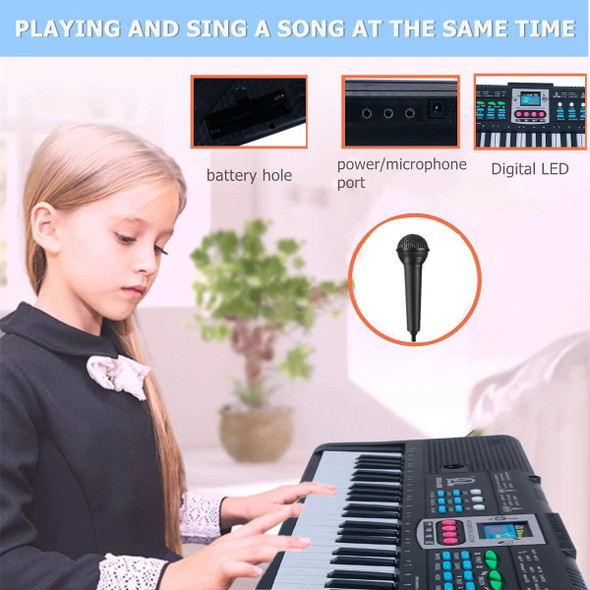 61 Key Kids Electronic Piano Keyboard Quick Start Recording Playback Musical Education Toys Musical Instrument Gift for Child