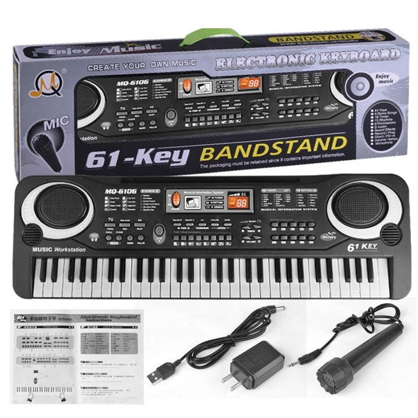 61 Keys Electronic Piano Keyboard Kids For Organ with Microphone Education Toys Musical Instrument Gift