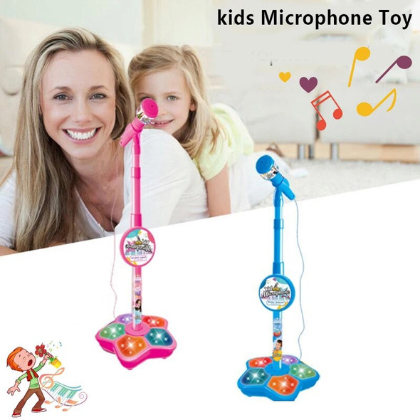 Children's Microphone Musical Instrument Toy with Stand LED Light Karaoke Bracket Brain Training Education Toy Gift for Boy Girl