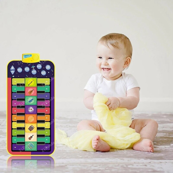 Double Row Multifunction Musical Instrument Piano Mat Infant Fitness Keyboard Play Carpet Educational Toys for Kids