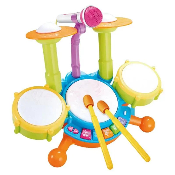 Toddler Drums Musical Instruments Playset Light Up Toys Gifts Toddler Drum Set Musical Instruments Toy With Microphone Drum