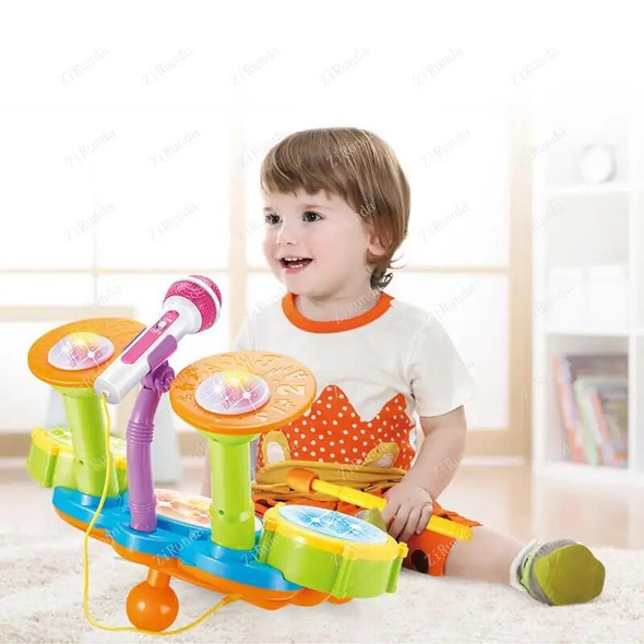 Toddler Drum Musical Instruments Light And Sound Set Drum Music Instruments Learning Toddler Microphone Developmental Toys
