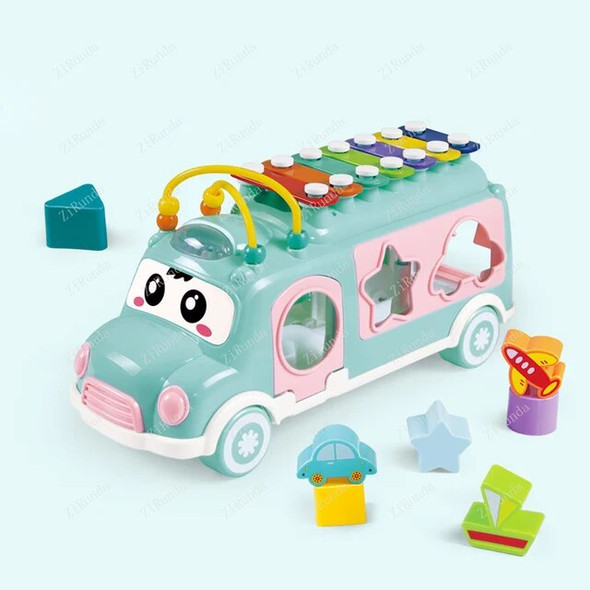 Kids Music Toys Baby Piano Musical Instrument Children Bus Sorter 8-Note Knock On key Piano Toddler Educational Sound Baby Toy