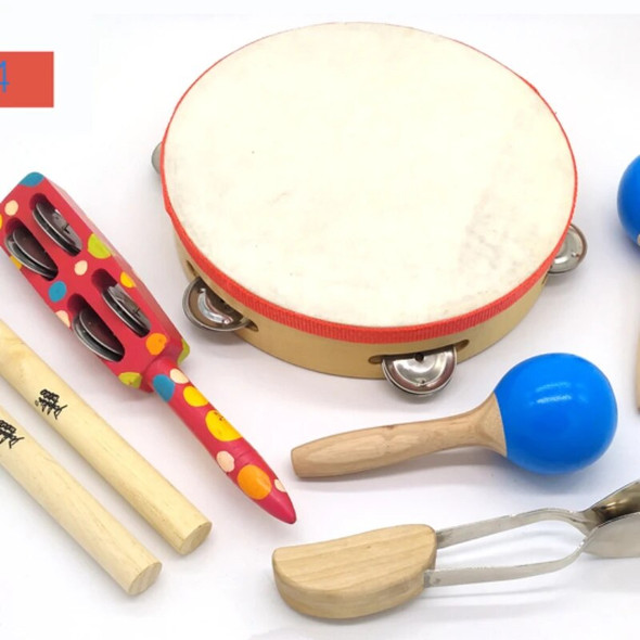 BIG SALE 6pc new musical instruments toy set wooden percussion instruments for baby preschool kids music rhythm educational