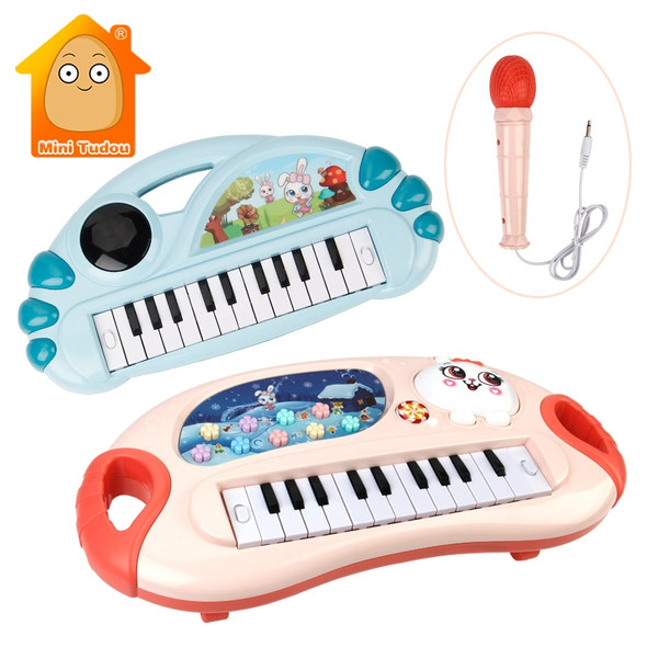 Kids Piano Instrument Toy Musical Teaching Keyboard Flash Electronic Digital Music Microphone Educational Toys For Children Gift