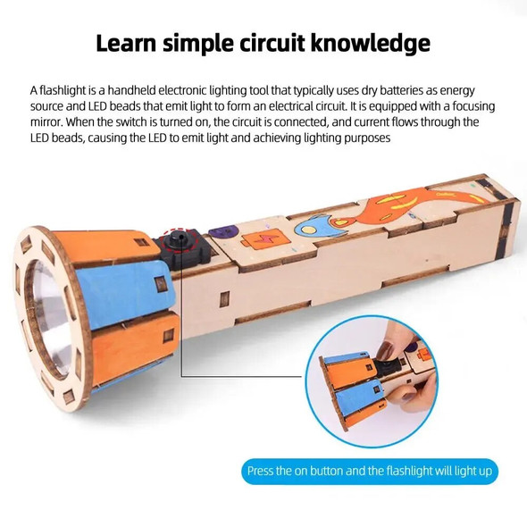 DIY Flashlight Technology Small Production Set Homemade Hand-Assembled Electrical Physics Science Toys DIY Flashlight Technology Small Production Set Homemade Hand-Assembled Electrical Physics Science Toys