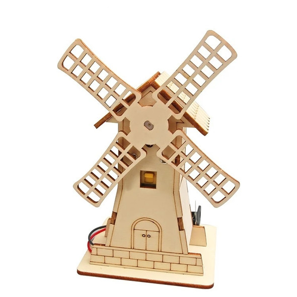 Electric Windmill Hut Student Educational Science and Education Toys Creative Technology Production Handmade Material Package