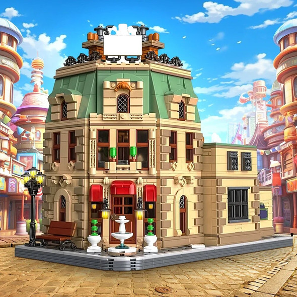 Gobricks MOC Famous Movies Gusteauss Restaurants Model Building Blocks Architectural Modern Street View Bricks Toy For Kids Gift