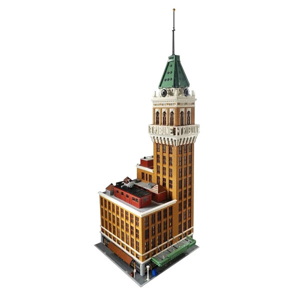 MOC Street view building Tribune Tower Skyscraper Model Building Blocks Classic Architecture house Bricks Toy Kids collect Gift